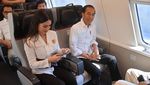 Potret Jokowi Jajal Kereta Cepat Jakarta-Bandung Bareng Artis