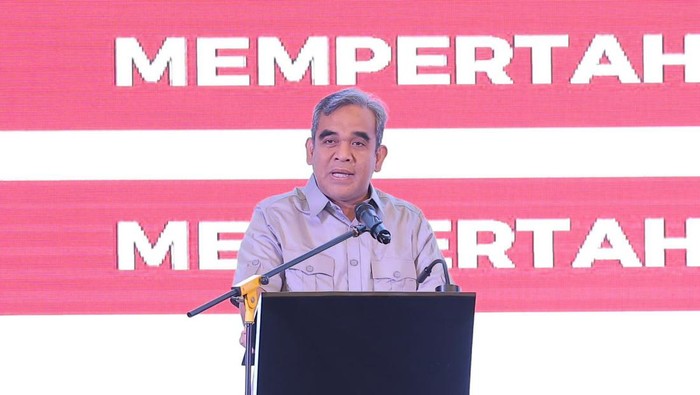 Sekjen Gerindra Ahmad Muzani saat memberikan materi dalam forum diskusi Keberagaman Menjadi Kekuatan Wujudkan Pemilu Bermartabat di Kemenko Polhukam,