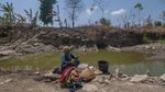Warga Juwangi Manfaatkan Sisa Air Sungai yang Keruh untuk Cuci-Mandi
