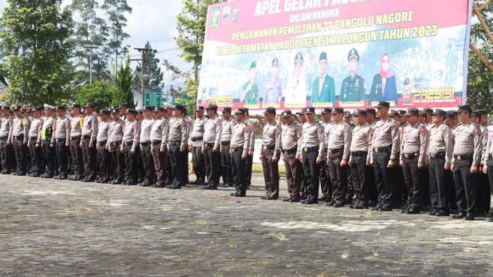 938 personel gabungan dikerahkan kawal pemilihan 77 kades di Simalungun. (Foto: Istimewa)