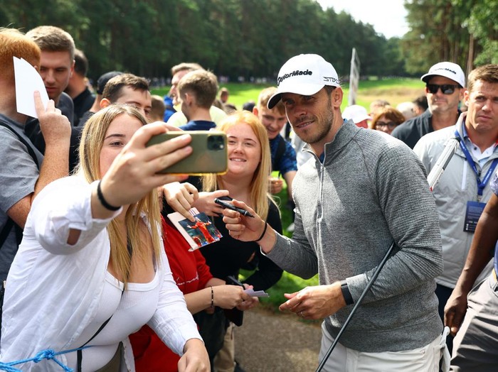 Golf - European Tour - BMW PGA Championship - Wentworth, Virginia Water, Britain - September 13, 2023 Former footballer Gareth Bale in action during the Pro-Am Action Images via Reuters/Paul Childs