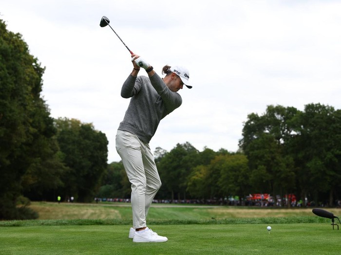 Golf - European Tour - BMW PGA Championship - Wentworth, Virginia Water, Britain - September 13, 2023 Former footballer Gareth Bale in action during the Pro-Am Action Images via Reuters/Paul Childs