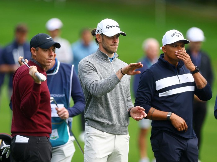 Golf - European Tour - BMW PGA Championship - Wentworth, Virginia Water, Britain - September 13, 2023 Former footballer Gareth Bale in action during the Pro-Am Action Images via Reuters/Paul Childs