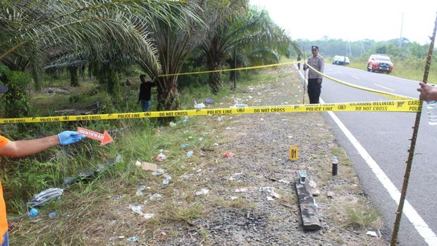 TKP penemuan jasad Pasutri di Kapuas, Kalteng yang dibunuh oleh dukun palsu.