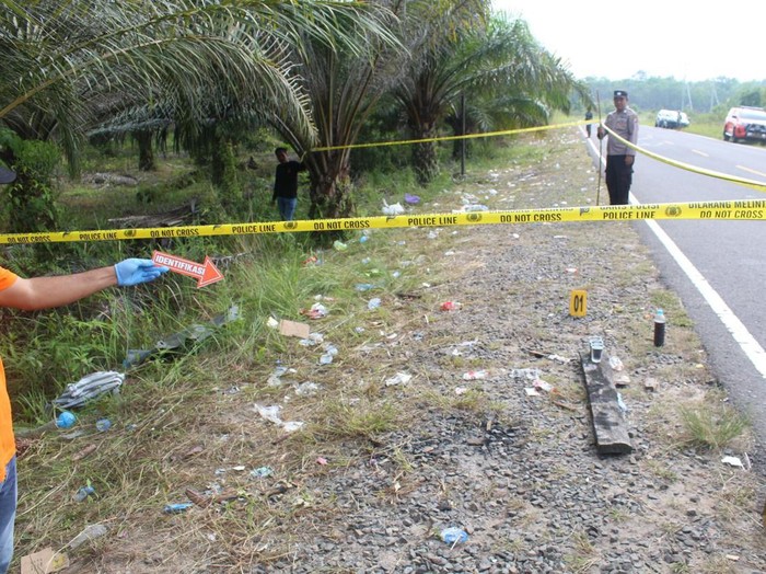 TKP penemuan jasad Pasutri di Kapuas, Kalteng yang dibunuh oleh dukun palsu.