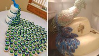 Perhitungan desain yang kurang kokoh membuat kue ini tak bisa tegak lurus. Siapapun yang melihatnya pasti khawatir kue tersebut akan runtuh. Foto: deMilked
