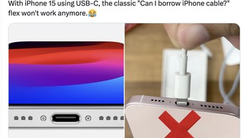 Karena sudah pakaii USB-C seperti Android, sudah tidak bisa flexing dengan tanya Bisakah aku pinjam kabel iPhone? Foto: Twitter