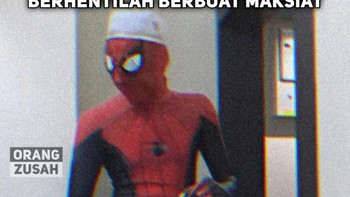 Spiderman yang rajin ke masjid. Foto: Instagram/orang.zusah