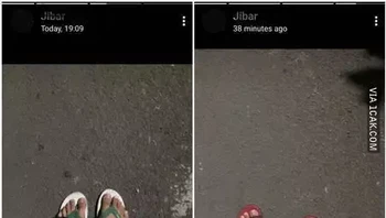 Berangkat sandal jepit, pulangnya kok beda, Bang? Foto: 1cak
