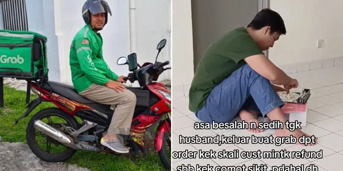 Pengemudi Ojol Ini Lahap Kue Hancur yang Dikembalikan Pelanggan