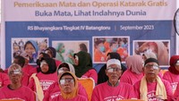 Pemeriksaan dan Operasi Katarak Gratis “Buka Mata Lihat Indahnya Dunia” diikuti oleh 1000 peserta yang digelar di Rumah Sakit Bhayangkara, Batangtoru, Tapanuli Selatan, Kamis (14/9/2023).