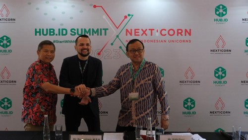 Forum pertemuan Hub.ID Summit x Nexticon 2023 memberikan akses bagi perusahaan start up Indonesia ke investor global, Jumat (15/9/2023).