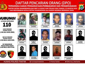Polda PB Salah Pasang Foto DPO Pembakaran-Pembunuhan Kepala Distrik di Fakfak