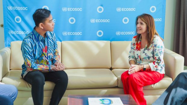 Gibran Rakabuming bertemu dengan Presiden ECOSOC PBB