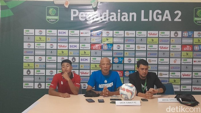 Konferensi pers Sada Sumut FC di Stadion Baharoeddin Siregar Lubuk Pakam (Aprilda Ariana Sianturi/detikSumut).