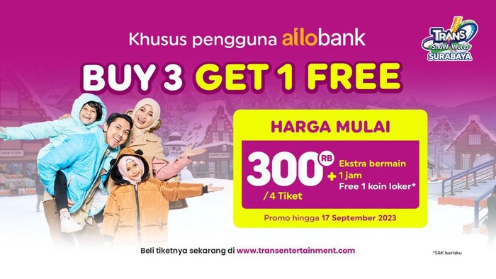 Promo Buy 3 Get 1 Free Trans Snow World Surabaya