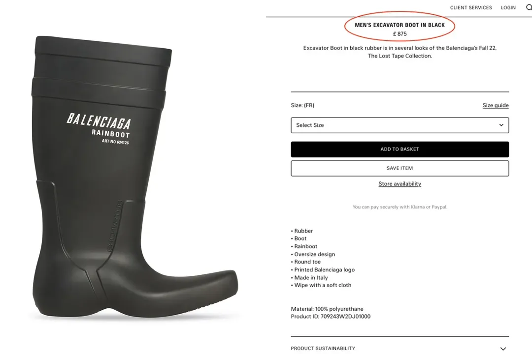 Rainboots Balenciaga.