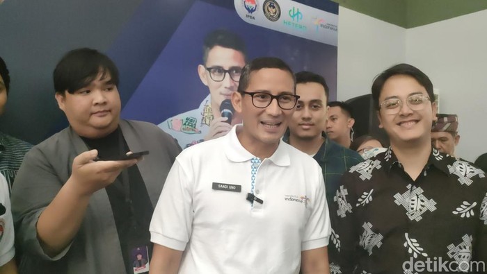 Menparekraf sekaligus Ketua Bappilu PPP Sandiaga Uno di Hetero Space, Solo, Jumat (15/9/2023).
