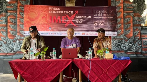 Konferensi pers Indonesia Musik Expo 2023 yang akan diigelar di Ubud pada 21-24 September 2023. (istimewa)