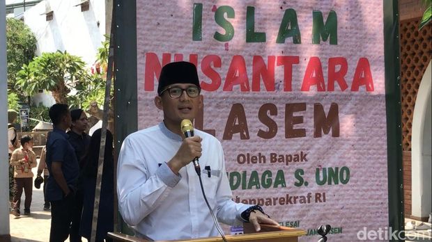 Menparekraf Sandiaga Uno saat meresmikan Museum Islam Nusantara di Lasem, Rembang, Sabtu (16/9/2023)
