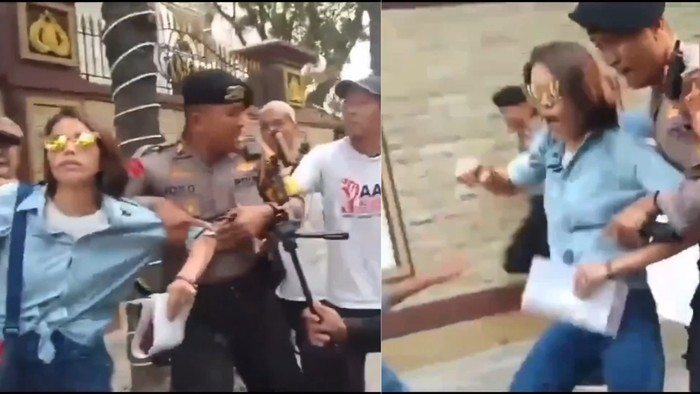 Tangkapan layar Novie Bule dilabrak.