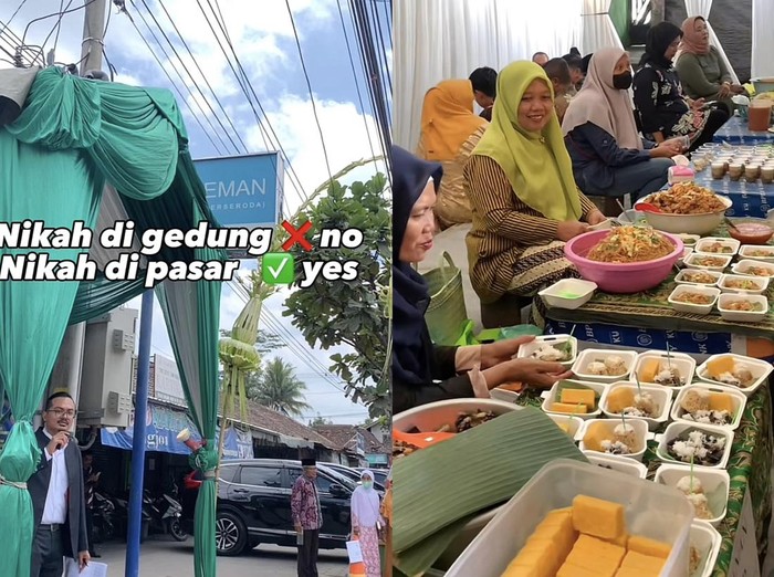 Acara pernikahan yang diadakan di Pasar mendadak viral di TikTok.