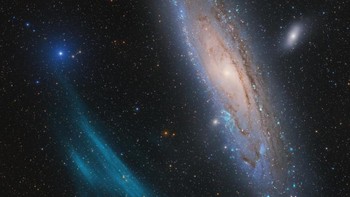 Andromeda, Unexpected karya Marcel Dreschler, Xavier Strottner, dan Yann Sainty terpilih sebagai juara umum Astronomy Photographer of the Year 2023. Foto: Marcel Dreschler, Xavier Strottner, Yann Sainty/Astronomy Photographer of the Year