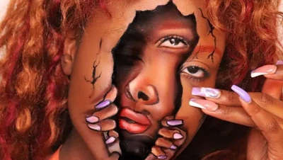 Bukan Photoshop! Kerennya Makeup Seni 3D di Wajah