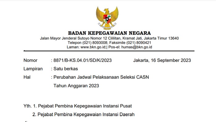 Perubahan Jadwal CPNS dan PPPK 2023
