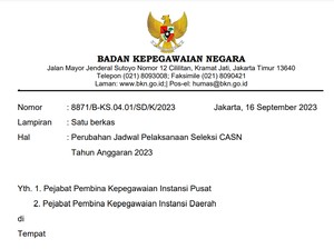 Perubahan Jadwal CPNS 2023, Pendaftaran Diundur hingga 19 September