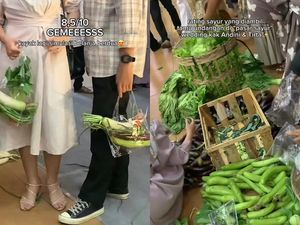 Idaman Emak-emak! Pengantin di Surabaya Beri Suvenir Sayuran Segar