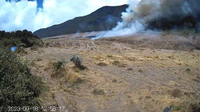Alun alun Suryakencana Gunung Gede kebakaran