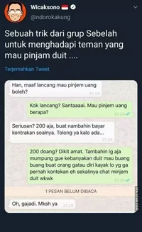 Sudah tengah bulan nih, gajian masih setengah jalan lagi. Kalau ada yang pinjam uang sekarang, kira-kira bakal kamu kasih atau tidak?