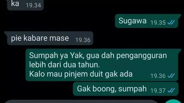Sudah tengah bulan nih, gajian masih setengah jalan lagi. Kalau ada yang pinjam uang sekarang, kira-kira bakal kamu kasih atau tidak?