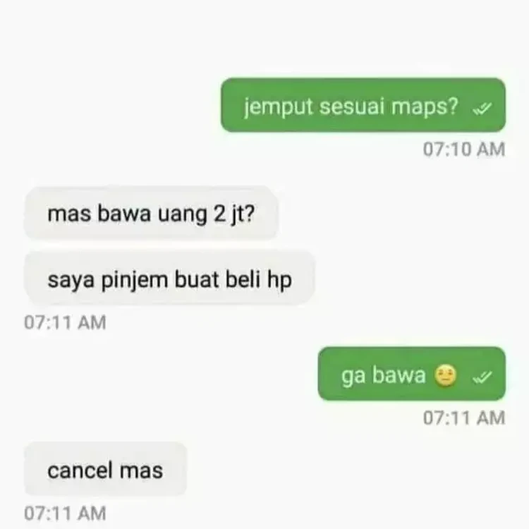 Sudah tengah bulan nih, gajian masih setengah jalan lagi. Kalau ada yang pinjam uang sekarang, kira-kira bakal kamu kasih atau tidak?