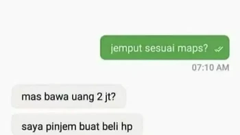 Bisa-bisanya pinjem ke customer. Baru kenal lagi. Foto: Instagram/lambeojol