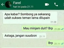 10 Chat Teman Minjem Duit, Ngelesnya Bisa Banget