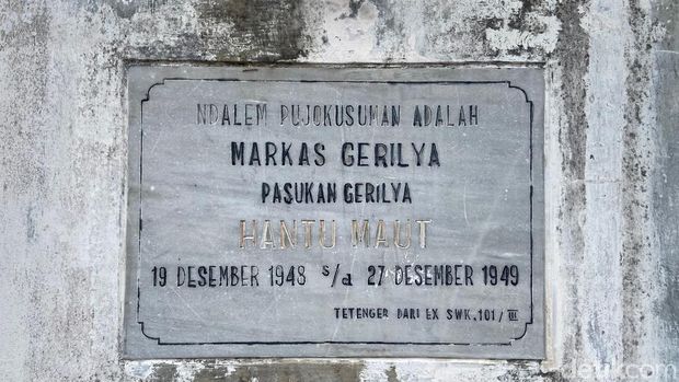 Dalem Pujokusuman Jogja memiliki jejak sebagai markas gerilya Pasukan Hantu Maut era 1948-1949. Foto diunggah Senin (18/9/2023).