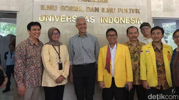 Ganjar kunjungi FISIP UI usai mengisi kuliah kebangsaan.