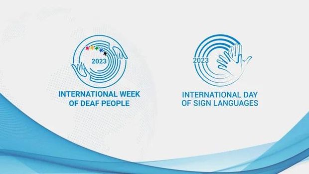 Logo Pekan Tuli dan Hari Bahasa Isyarat Internasional 2023