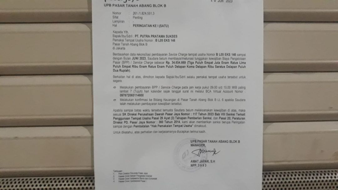Pasar Tanah Abang Sepi