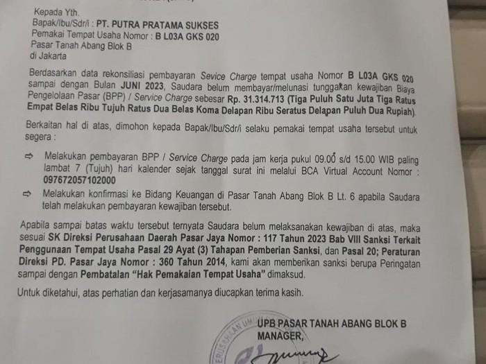 Pasar Tanah Abang Sepi