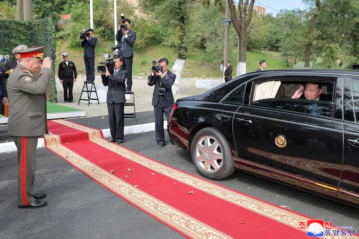 North Korean leader Kim Jong Un departs Vladivostok, Russia, September 17, 2023 in this picture released by the Korean Central News Agency on September 18, 2023.    KCNA via REUTERS    ATTENTION EDITORS - THIS IMAGE WAS PROVIDED BY A THIRD PARTY. REUTERS IS UNABLE TO INDEPENDENTLY VERIFY THIS IMAGE. NO THIRD PARTY SALES. SOUTH KOREA OUT. NO COMMERCIAL OR EDITORIAL SALES IN SOUTH KOREA.