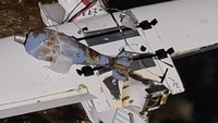 Belum jelas apakah drone tersebut jatuh dari udara atau tersapu arus laut. (Hotel Restaurant Tyulenovo/via REUTERS)  