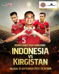 Link Streaming Indonesia Vs Kirgistan Asian Games 2023 Malam Ini