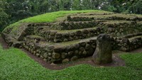 Pemandangan Taman Arkeologi Nasional Takalik Abaj di El Asintal, Retalhuleu, Guatemala, Senin (18/9/2023).  
