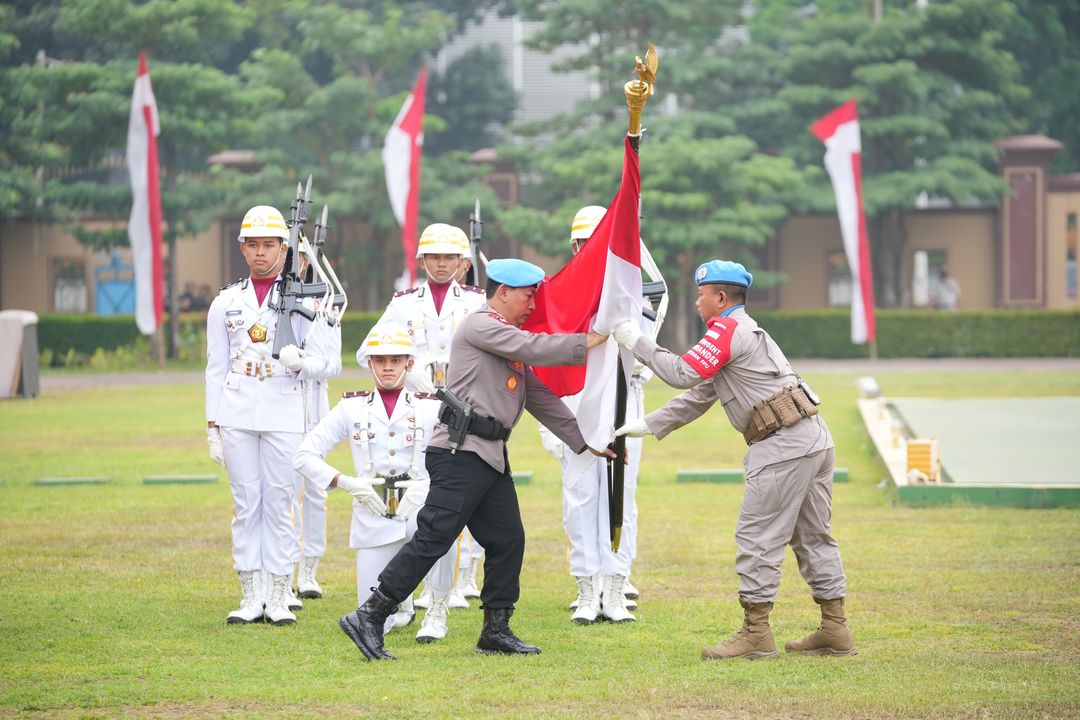 Upacara pelepasan Kontingen Garbha Satgas FPU 5 Minusca
