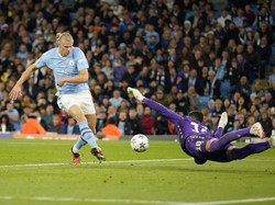 Manchester City menjamu Red Star Belgrade di Etihad pada Matchday 1 Liga Champions, Rabu (20/9/2023) dini hari WIB. Tuan rumah langsung mendominasi pertandingan selepas sepak mula. AP/Dave Thompson  