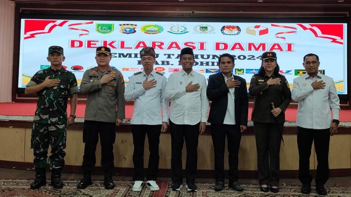 Deklarasi Damai dihadiri Bupati Rohil, Kajari dan jajaran pejabat Pemkab Rohil (Dok Polres Rohil)