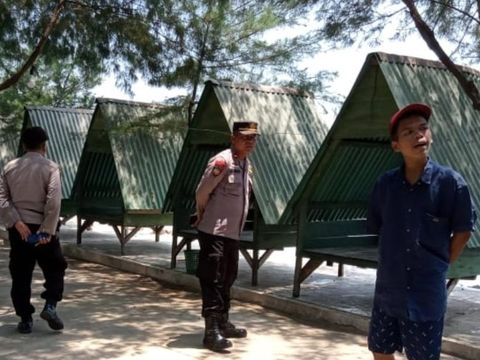 Gazebo 'Omah Doro' di kawasan Pantai Sigandu, Kabupaten Batang, Rabu (20/9/2023).